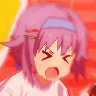 😡 Anime, Chica, Dibujos animados, Enojado, Pelo rosa, Lindo telegram sticker