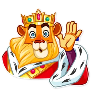 👂 лев, король, корона, королевский, мультфильм, животное telegram sticker