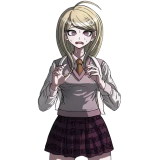 😵 Kaede Akamatsu Danganronpa V3: Killing Harmony Аниме, Персонаж, Данганронпа, Испуганный, Школьная форма telegram sticker