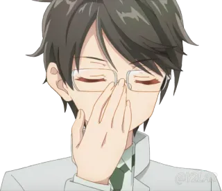 🤔 Anime, Pria, Kacamata, Karakter telegram sticker