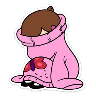 😶 Mabel Pines Gravity Falls Мультфильм, Персонаж, Мэйбл Пайнс, Гравити Фолз, Розовый, Милый telegram sticker
