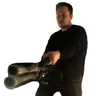 🔫 Elon Musk Elon Musk, arma, arma de fogo, arma, meme telegram sticker