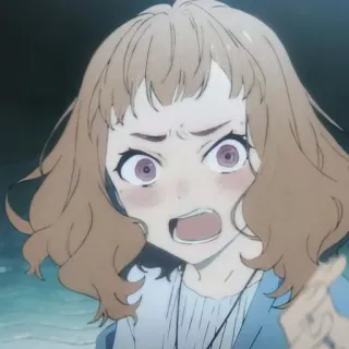 🤬 anime, personaggio, spaventato, preoccupato telegram sticker