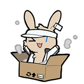 🥳 thỏ, hộp, động vật, hoạt hình, dễ thương telegram sticker