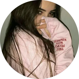 😏 TREAT PEOPLE WITH KINDNESS menina, adolescente, gentileza, mensagem positiva, moletom com capuz telegram sticker