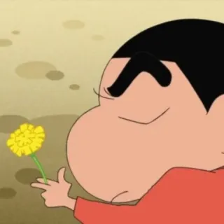 ☺️ Shin-chan Nohara Crayon Shin-chan Shin-chan, Anime, Dessin animé, Fleur, Mignon telegram sticker