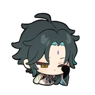 🦚 Xiao Genshin Impact Anime, Chibi, Spiel, Junge, Emo telegram sticker