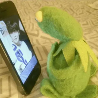 🤕 Kermit Kermit la Rana, Muppet, rana, meme, telefono, idolo whatsapp sticker
