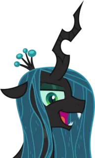 😈 Queen Chrysalis My Little Pony: Friendship Is Magic pônei, rainha, crisálida, animação, desenho animado, sorrindo whatsapp sticker