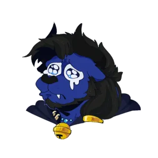 🥺 verdrietig, huilen, cartoon, hond, dier, sticker, emotioneel, tranen telegram sticker