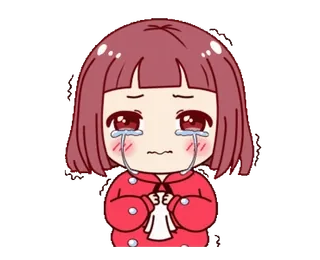😭 Anime, Verdrietig, Huilend, Cartoon, Meisje, Tranen, Kawaii telegram sticker