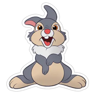 🤗 Thumper Bambi แทมเปอร์, ดิสนีย์, การ์ตูน, กระต่าย, สัตว์ telegram sticker