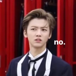 💛 no. нет, несогласие, kpop, мем, реакция whatsapp sticker
