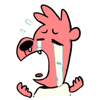 😢 crying, sad, upset, tears, cartoon, distressed, emotional telegram sticker