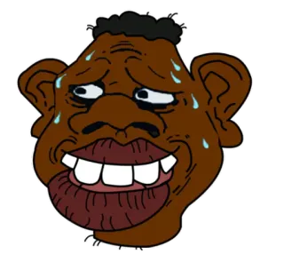 🍉 Мультфильм, Выражение лица, Пот, Персонаж, Цифровое искусство telegram sticker