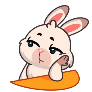 😒 заяц, кролик, морковь, милый, животное, мультфильм telegram sticker