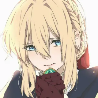 ☹️ Violet Evergarden anime, garota, chorando, triste, Violet Evergarden whatsapp sticker