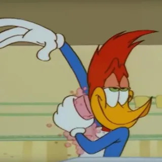 🛁 Woody Woodpecker cartone animato, Woody Woodpecker, uccello, picchio, bagno, personaggio dei cartoni animati telegram sticker