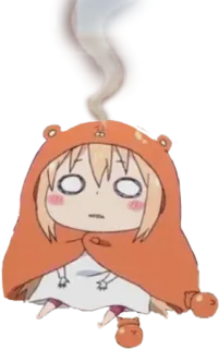 😫 аниме, мультфильм, девушка, толстовка, уставшая telegram sticker