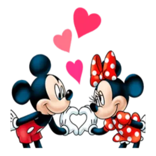 💘 Mickey Mouse Mickey Mouse, Minnie Mouse, Disney, hearts, love whatsapp sticker