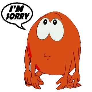 😰 I'M SORRY sorry, apology, cartoon, orange, character whatsapp sticker