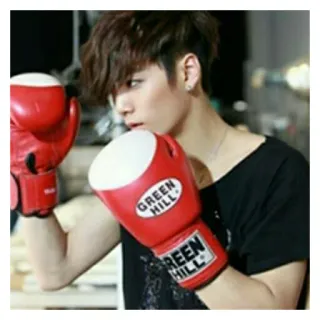 👊 boksen, handschoenen, sport, rood, fitness, training telegram sticker
