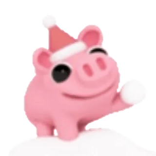 ❄️ 돼지, 크리스마스, 산타 모자, 동물, 휴일 whatsapp sticker