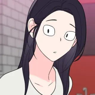😟 dessin animé, femme, choquée, personnage, animé, fille whatsapp sticker