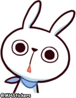 😯 @MHStickers Hase, weiß, Cartoon, Tier, süß telegram sticker
