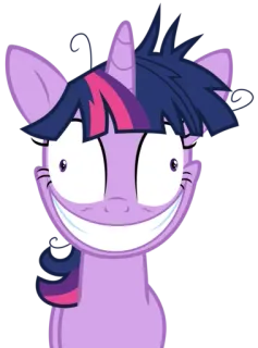 😆 Twilight Sparkle My Little Pony Poney, Dessin animé, Effrayant, Animé, Sourire telegram sticker