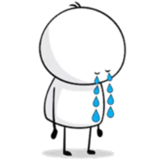 😭 sedih, menangis, air mata, emosi, orang lidi, kartun telegram sticker