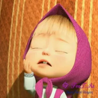😣 Masha Masha and the Bear Cartoon, Kind, Slaperig, Schattig, Masja telegram sticker