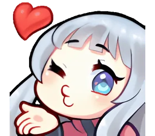 💕 动漫, 女孩, 爱心, 爱, 可爱, Q版, 亲亲 telegram sticker