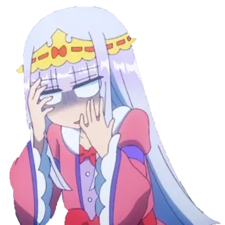 😱 gadis anime, malu, putri, frustrasi, anime, stiker whatsapp sticker