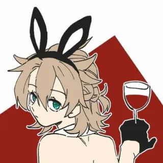 😗 Anime, Coelho, Vinho, Mangá, Ilustração whatsapp sticker