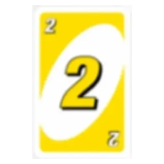 💟 2 tarjeta, juego, número, amarillo, Uno telegram sticker
