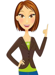 ☝️ Dessin animé, Femme, Pointer, Affaires, Personne, Brune telegram sticker