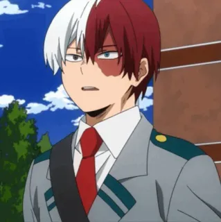 🥢 Shoto Todoroki My Hero Academia Anime, Postać, Shoto Todoroki, My Hero Academia, MHA, Bohater, Postać z anime telegram sticker
