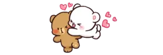 🍼 ursos, amor, fofo, desenho animado, abraço, animação telegram sticker