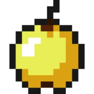 🍎 pixel art, golden apple, food, fruit telegram sticker