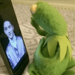 😑 Kermit Kermit la rana, Meme, Telefono, Pensando, Espressione, Meme di internet whatsapp sticker