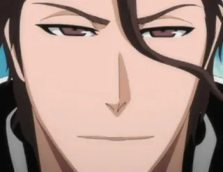 😕 Sosuke Aizen Bleach anime, manga, villain, smug, serious telegram sticker