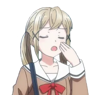 🤭 アニメ, 女の子, 制服, 可愛い, 眠い, 漫画, キャラクター whatsapp sticker
