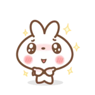 😬 kawaii, fofo, coelho, animal, brilhos, animado telegram sticker