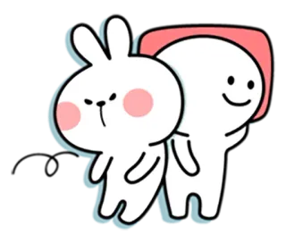 😴 lindo, dibujos animados, conejo, personaje, amigos, kawaii, adorable whatsapp sticker