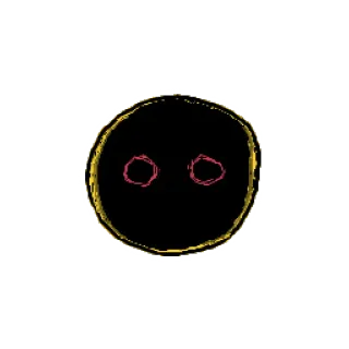 😶 abstrato, preto, olhos, círculo telegram sticker