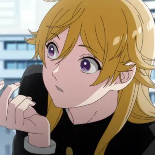 ❤️ anime, character, blonde hair, purple eyes telegram sticker