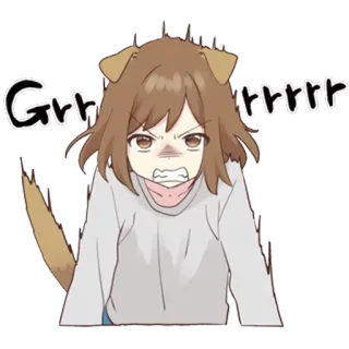 😠 Grrrrr animal, enojado, perro, lindo, anime whatsapp sticker