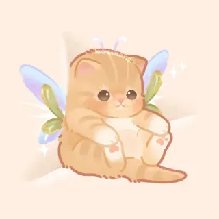 ✨ gato, gatinho, fada, asas, fofo, animal, desenho animado telegram sticker