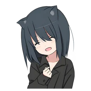 😊 Anime, Tai mèo, Cô gái, Dễ thương, Manga, Nhân vật, Kawaii telegram sticker